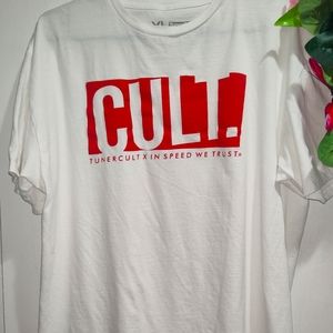 Tuner Cult Men's Size XL White Print Tee Shirt